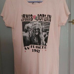 Janis Joplin Women's Tee Pink Large